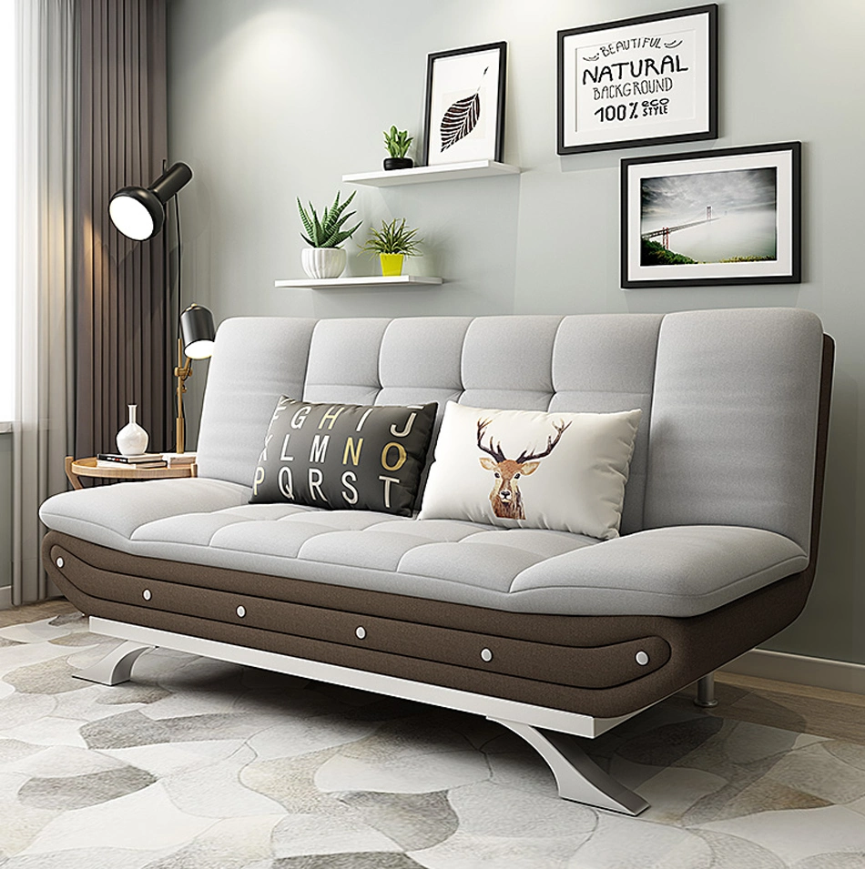 Space Saving Living Room Furniture Wood Frame Fabric Divan Sofa Cum Bed Folding Sleeper Sofa Bed