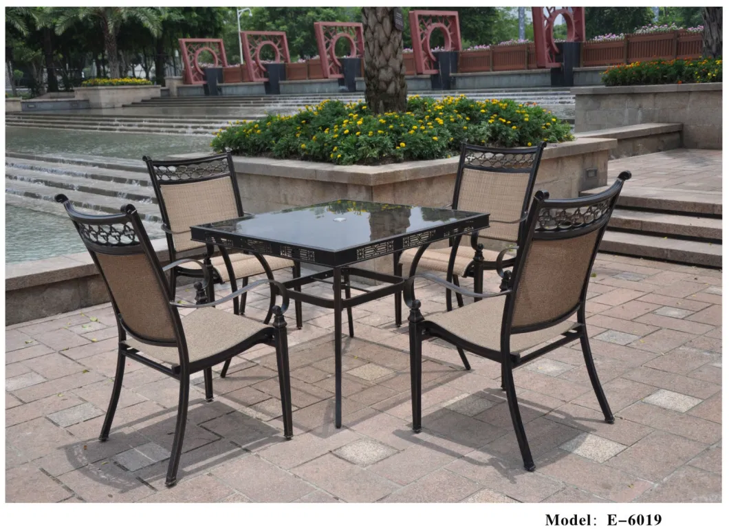 BBQ Garden/Patio Table and 4 Chair Set, Cast Aluminium Finished in Black, Cast Garden Furniture Sets