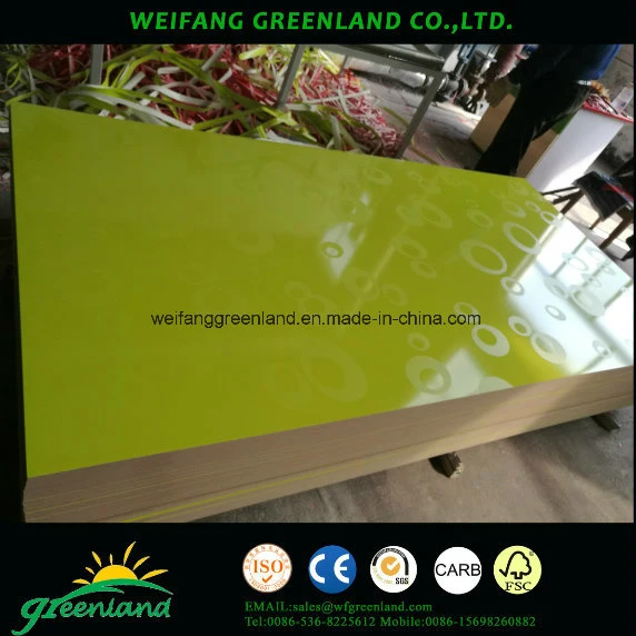 High Glossy Polyester Mdfpolyester Finished MDF/Polyester Board 1220X2440mm Furniture Usage